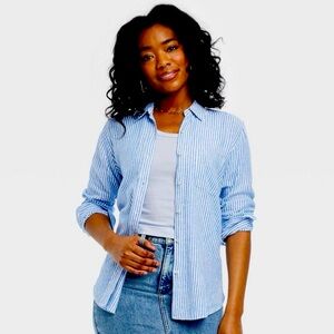 Brand new target linen long sleeve top xs